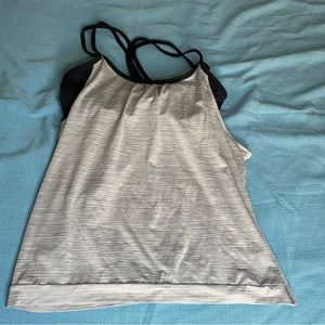 Athleta shadow energize grey and black tank women’s size medium